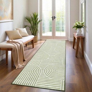 Modern Rug Runners for Hallways, Abstract Kitchen Runner Rugs Non Slip Bath Runner, Rainbow Washable Runners Rug - 1 of 4