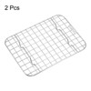 Unique Bargains 304 Stainless Steel Cooling Roasting BBQ Grill Net 2 Pcs - 3 of 4
