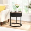 19.68" Round Modern Nightstand with Drawer and Sturdy Construction - 2 of 4