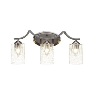 Toltec Lighting Zilo 3 - Light Vanity in  Graphite with 4" Clear Bubble Shade - 1 of 1