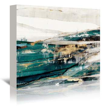 Americanflat Abstract Teal Version Delighted Teal Version By Pi Creative Art Wrapped Canvas