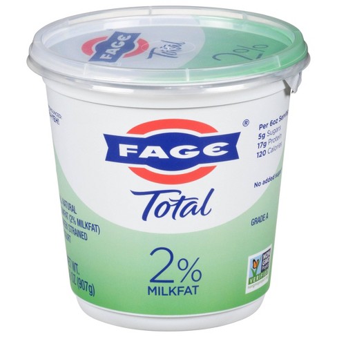 Fage Total 2% Milkfat Plain Greek Yogurt - 32oz : Target