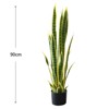 Artificial Plant Sansevieria - Artificial Snake Plant Fake Tropical Plastic Plant Perfect Large Plants in Pot for Home Office Balcony Decoration - 3 of 4