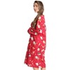 Just Love Womens Nightgown - Long Sleeve Henley Oversized Sleepwear Gown - 2 of 3