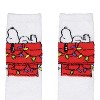 Snoopy Gripper Socks Peanuts Snoopy Dog House Festive Holiday Christmas Lights Men's Fuzzy Gripper Slipper Socks OSFM For Men and Women Multicolored - 2 of 4