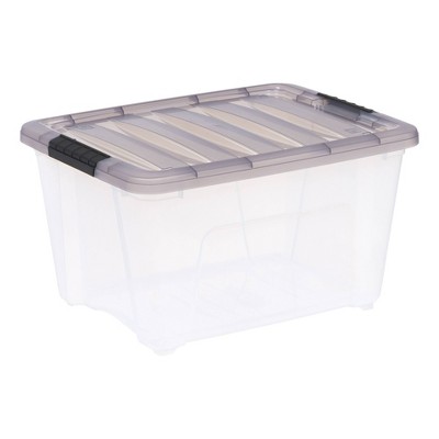 32 Quart Clear Stackable Plastic Storage Bin with Lid