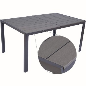 Kozyard Coolmen Outdoor/Indoor Dining Table  35.6"x58.9" Rectangular Table for 6 with Wood-Like Laminate Top for Patio Garden - 1 of 4