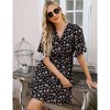 Women's Floral Dress Casual Short Sleeve Sundress Swing A Line Maxi Dresses - 2 of 4