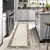 Acekool 2x6 Washable Runner Rug - Non-Slip Geometric Low Pile Carpet for Hallway, Bedroom & Laundry ,Grey - 3 of 4