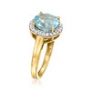 Ross-Simons 3.50 Carat Sky Blue Topaz Ring With .25 ct. t.w. Lab-Grown Diamonds in 18kt Gold Over Sterling - 3 of 4