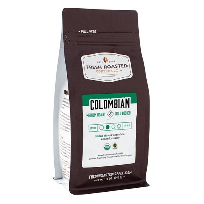 Fresh Roasted Coffee, Organic Colombian, Ground Coffee