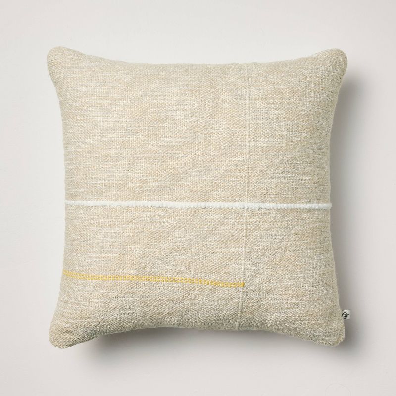 
18"x18" Asymmetrical Stripe Indoor/Outdoor Square Throw Pillow - Hearth & Hand™ with Magnolia, 1 of 6