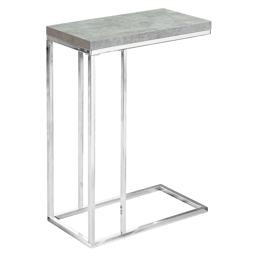 Photos - Coffee Table C Shape Metal Accent Table Gray - EveryRoom