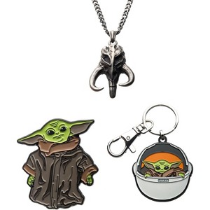 SalesOne LLC Star Wars The Mandalorian The Child "Baby Yoda" Bundle | Keychain, Necklace, Pin - 1 of 3