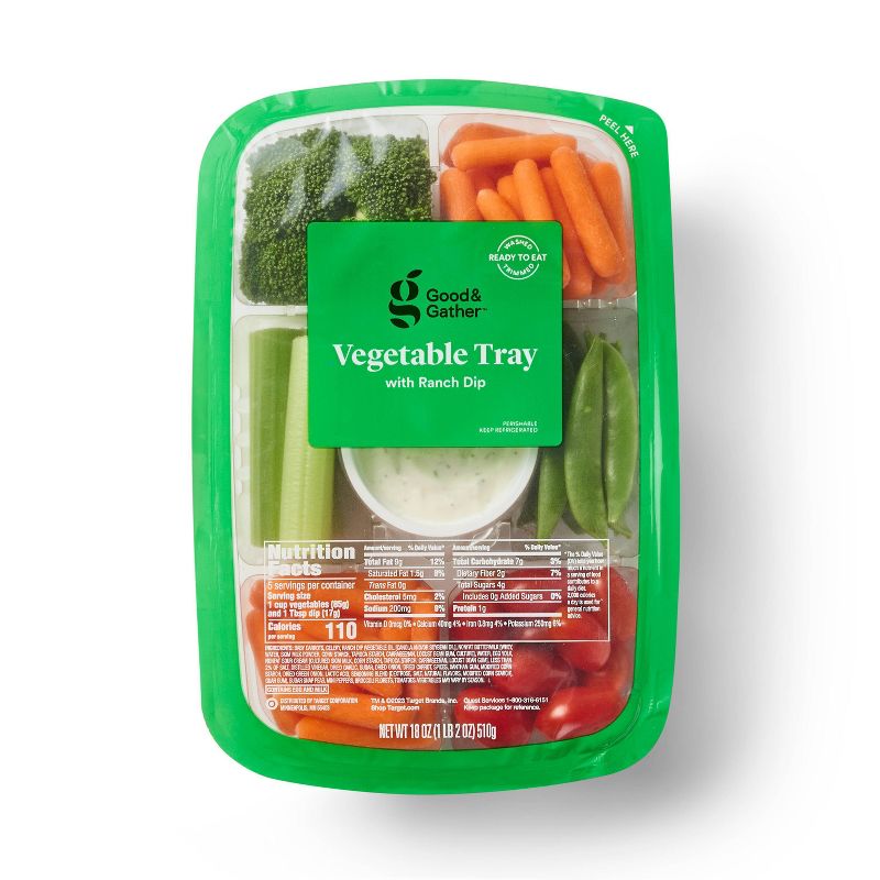 Vegetable Tray with Ranch Dip (Veggies may Vary) - 18oz - Good &#38; Gather&#8482;, 1 of 7