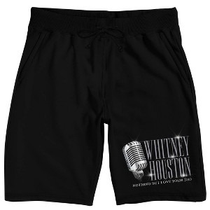 Whitney Houston Nothing But Love Tour Men's Black Sleep Pajama Shorts - 1 of 4