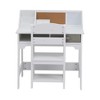 Kids Desk and Chair Set, Wooden Study Table with Storage Bins, Bookshelf, Bulletin Board, and Pen Holder, Writing Table for Boys and Girls, White - 2 of 4