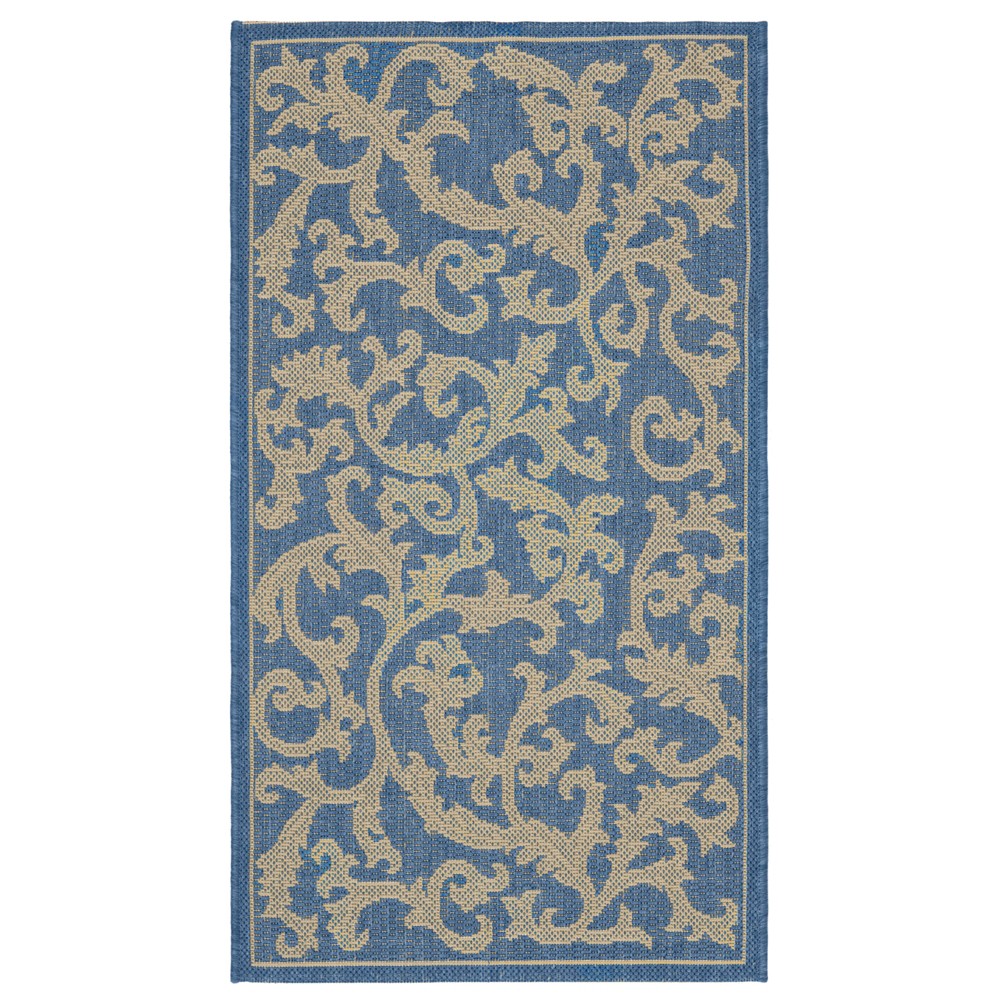 2'X3'7in Rectangle Savoy Outdoor Rug Blue/Natural - Safavieh