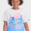 Girls' Disney Stitch "Chill Mode" Boxy Short Sleeve Graphic T-Shirt - White - 2 of 4