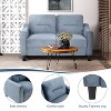 PexFix 2 Seat Comfortable Sectional Sofa with U-Shaped Spring Links and Solid Wood Frame Velvet Loveseat Couch for Living Room Bedroom Office Gray - 3 of 4