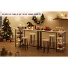 Bar Table with 2 stools, Counter Height Table with 3 Storage Shelves, 3 Piece Dining Table Set for Small Space, Apartment, Kitchen, White&Black - 3 of 4