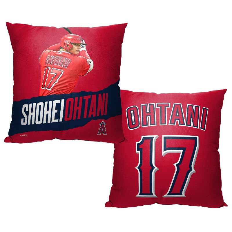 18&#34;x18&#34; MLB Los Angeles Angels 23 Shohei Ohtani Player Printed Throw Decorative Pillow, 3 of 6