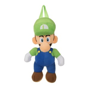 Bioworld Super Mario Bros Luigi Plush Backpack – 16″ Officially Licensed with Adjustable Straps – Travel & Everyday Toy Bag - 1 of 4