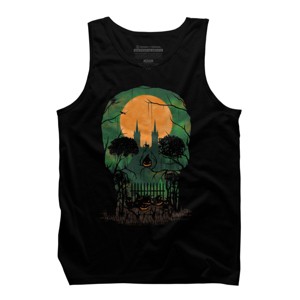 Men's Design By Humans Skull Grave By designpro44 Tank Top - 1 of 4