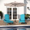 Merrick Lane Set of 2 Indoor/Outdoor Adjustable Adirondack Loungers with Fold Out Cupholders- Recycled All-Weather Indoor/Outdoor HDPE Lounge Chairs - 2 of 4