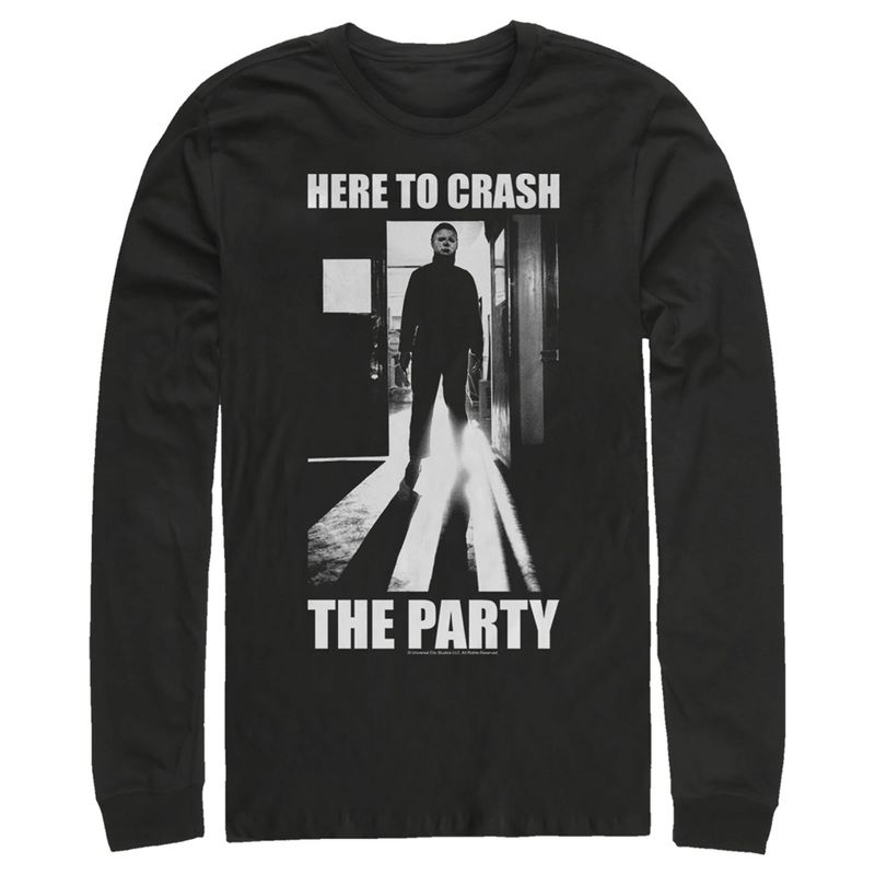 Men's Halloween II Michael Myers Crash the Party Long Sleeve Shirt, 1 of 5