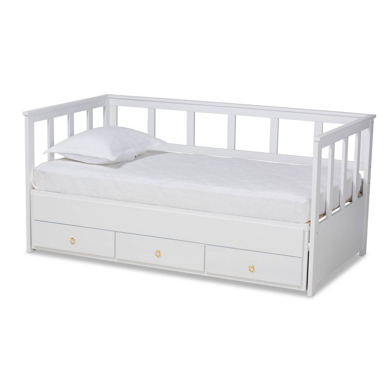 Twin to King Kendra Expandable Daybed with Storage Drawers White - Baxton Studio, 1 of 15