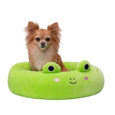 Squishmallows Wendy The Frog Cat and Dog Bolster Bed - Lime Green