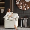 Square Swivel Accent Chair with 360 Degree Rotation,Fluffy Upholstered Lounge Chair with Metal Legs,Modern Accent Chair for Bedroom-Koiai - 3 of 4