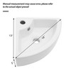SEVOBAL Bathroom Sinks Triangle Wall Mount Porcelain Ceramic Vessel Sink with Single Faucet Hole and Overflow, White, 16.54"*16.54"*9.06" - 2 of 4