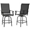 Outsunny Set of 2 Outdoor Swivel Bar Stools with Armrests, Bar Height Patio Chairs with Steel Frame for Balcony, Poolside, Backyard - image 4 of 4