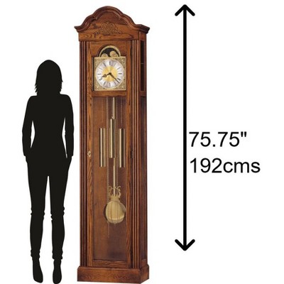 Yorkshire Oak Traditional Floor Clock with Brass Accents