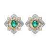 Guili Green or Blue Glow 14K Gold & Rhodium Plated Cubic Zirconia Stud Earrings – A Timeless & Elegant Touch for Any Outfit - 2 of 3