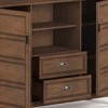 54" Solid Wood Tall Transitional TV Media Stand with Two Central Drawers, Ladder Framed Doors and Cord Management for Living Room and Bedroom - 3 of 4