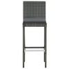 vidaXL Garden Bar Stools with Cushions 4 pcs Gray Poly Rattan - 4 of 4
