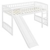 Whisen Twin Size Wood Loft Bed with Slide and Ladder - 3 of 4