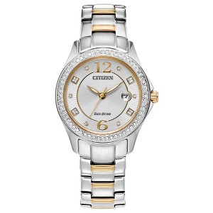 Citizen Ladies Eco-Drive Dress Classic Crystal Watch, Two-Tone Stainless Steel Bracelet, Silver-Tone Dial,  3 Hand, Date - 1 of 4