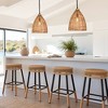 LNC Libbaconion 1-Light Matte Black Canopy with Natural Rattan Shade Traditional Dome Hanging Pendant Light: UL Listed, Adjustable Height - 4 of 4