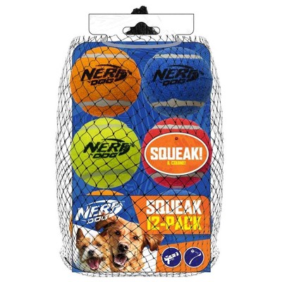 NERF Squeak Tennis Ball Dog Toy - 12pk - 2.5"