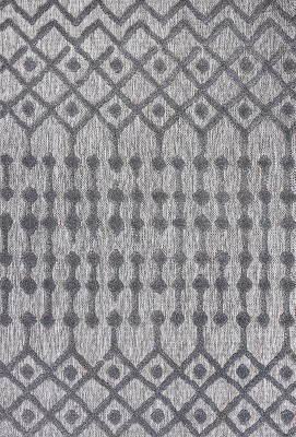 Handmade Reversible Dark Gray Geometric 8' x 10' Synthetic Area Rug