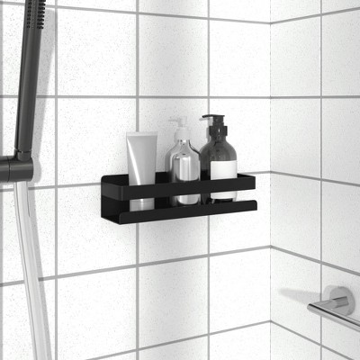 vidaXL Shower Shelf Matt Black 9.1 in.x2.6 in.x2.4 in. Brushed 304 Stainless Steel