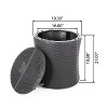 GDFStudio Iven Outdoor Polypropylene Resin Round Storage Side Table, Dark Gray - 3 of 4