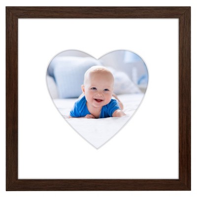 Americanflat 12" x 12" Picture Frame with Mat - Round & Heart Designs - Stylish Decor for Living Rooms, Dorms, Offices & More