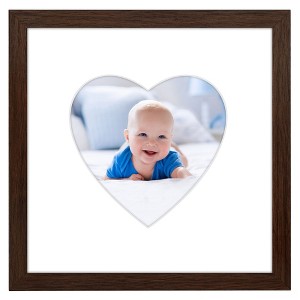 Americanflat 12" x 12" Picture Frame with Mat - Round & Heart Designs - Stylish Decor for Living Rooms, Dorms, Offices & More - 1 of 4