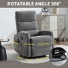 360° Swivel Manual Recliner Chair with Heat & Massage, Swivel Rocker Recliner with Handle Recline, Faux Leather/Linen Upholstery - 4 of 4