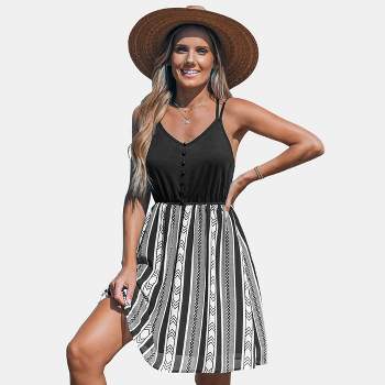 Women's Black Tank Boho Skirt Mini Dress - Cupshe